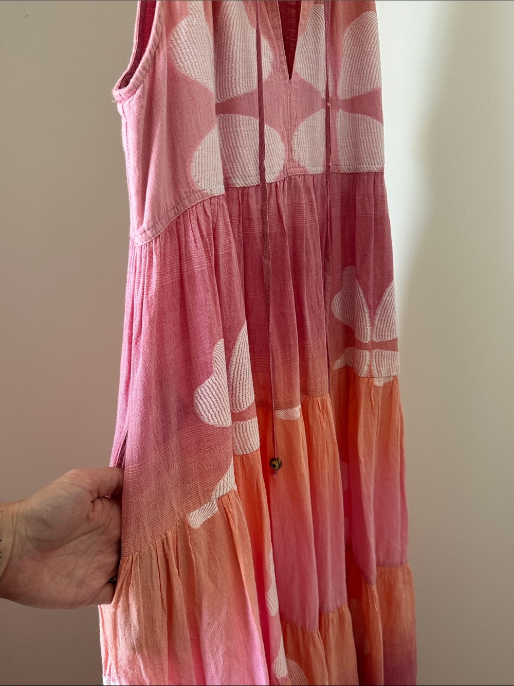 Pearl and Caviar Floral Jacquard Tiered Maxi Dress S/M - Picture 7 of 12